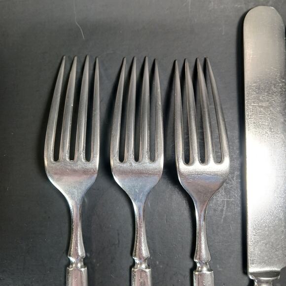 Vintage Aurora 16 DWTS Silverplate Flatware Set 6 Piece Forks & Knives - Picture 8 of 12